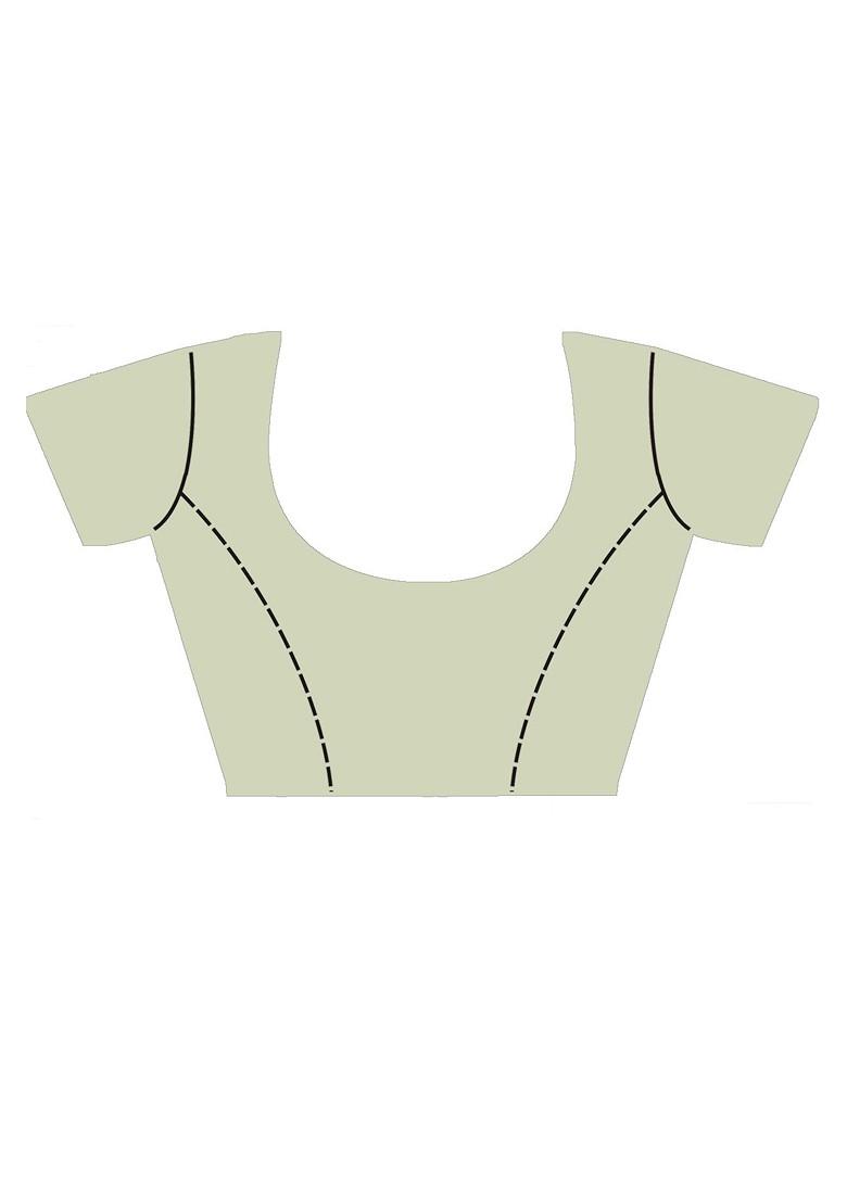 Yellow Woven Design Poly Blend Saree Set With Blouse