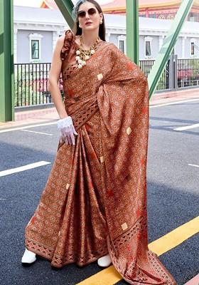 Mustard Yellow Embroidered Poly Blend Saree Set With Blouse