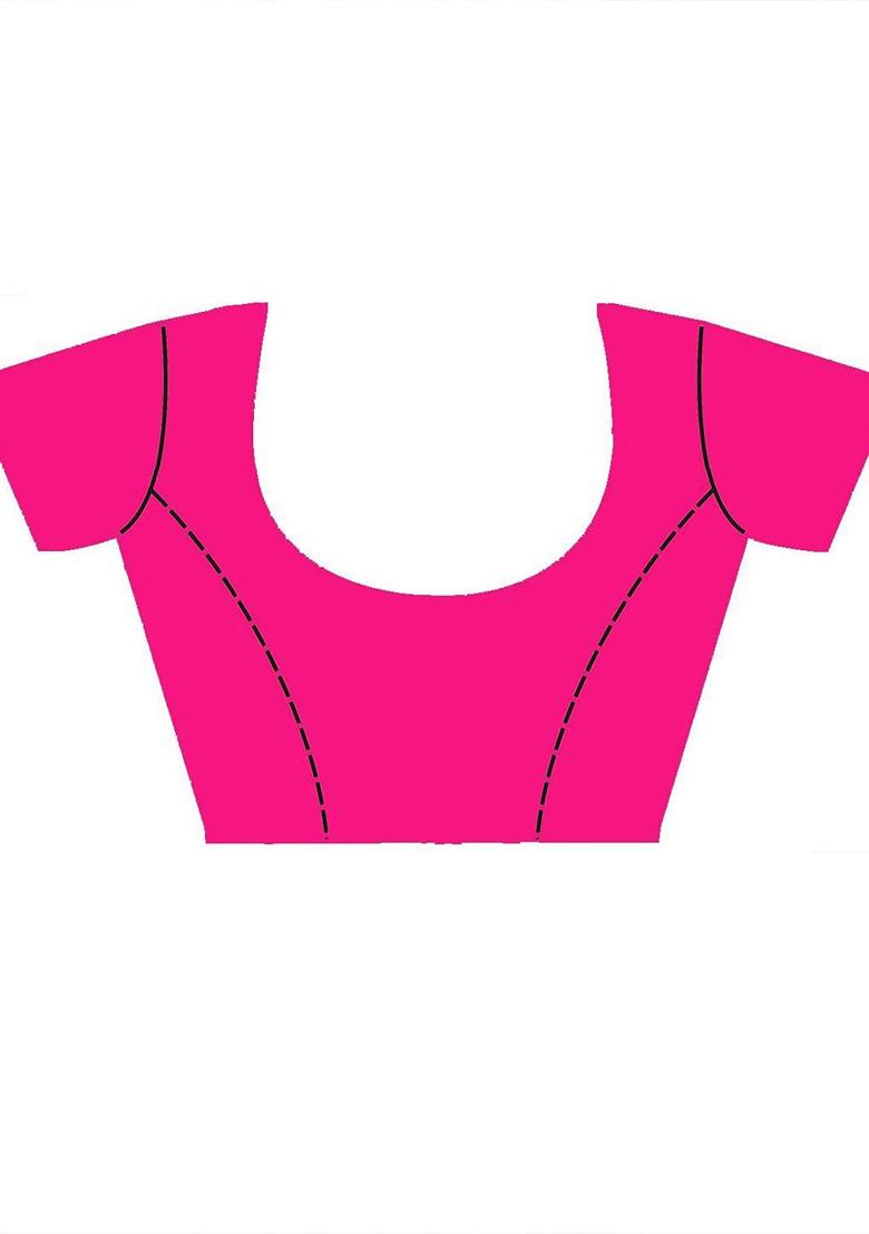 Orange Embroidered Poly Blend Saree Set With Blouse