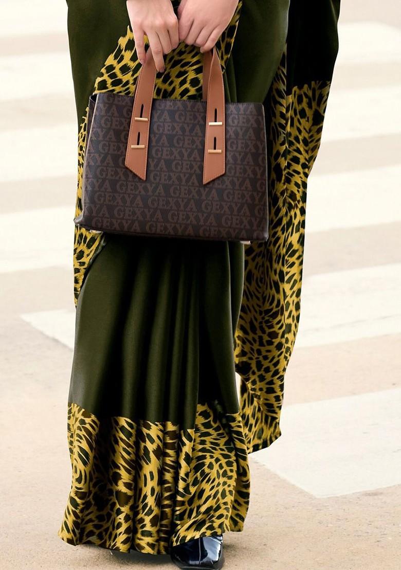 Black Embroidered Poly Blend Saree Set With Blouse