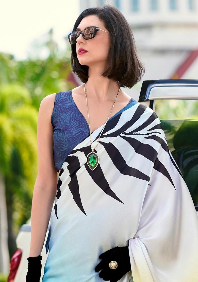 Yellow Embroidered Poly Blend Saree Set With Blouse