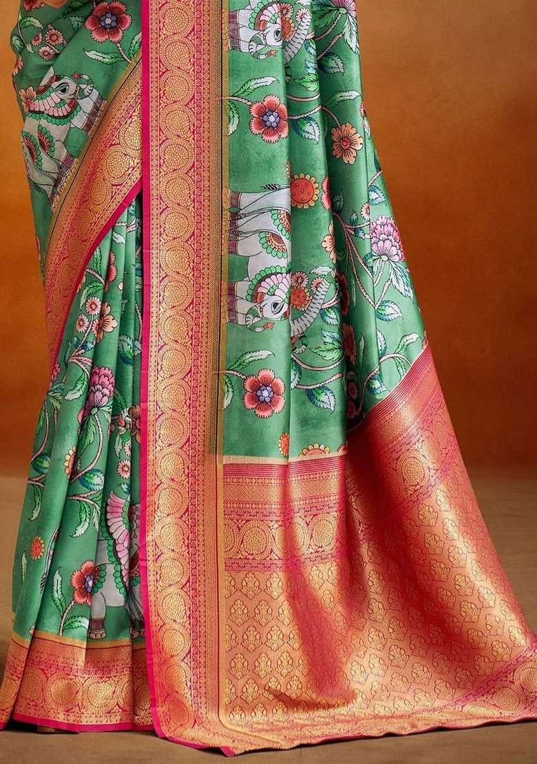Blue Embroidered Poly Blend Saree Set With Blouse - Indya