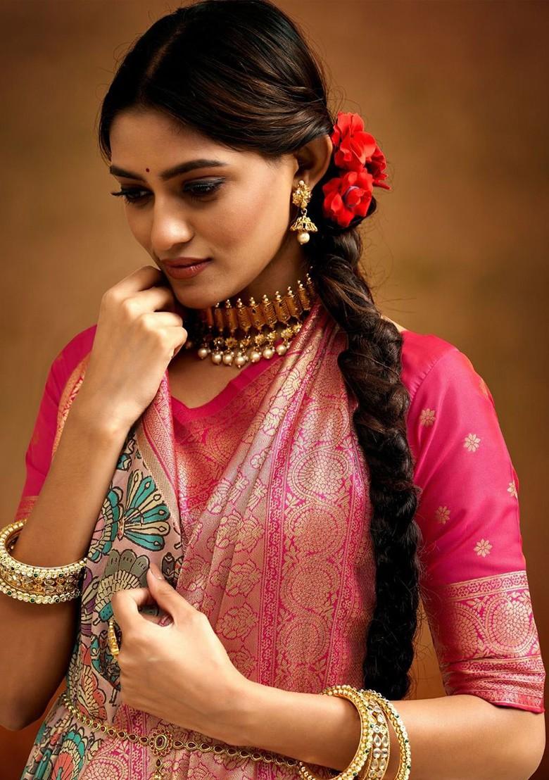 Green Embroidered Poly Blend Saree Set With Blouse