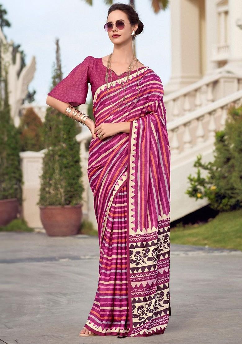 Maroon Embroidered Poly Blend Saree Set With Blouse