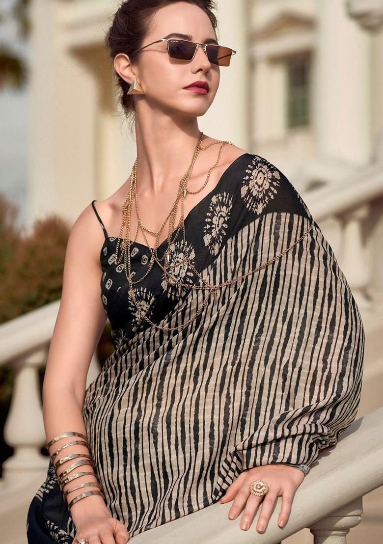 Yellow Embroidered Poly Blend Saree Set With Blouse