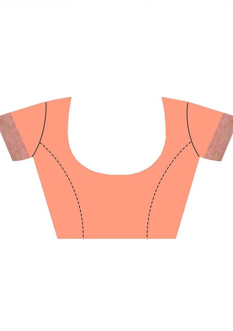 Red Woven Design Poly Blend Saree Set With Blouse