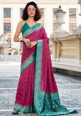 Maroon Embroidered Poly Blend Saree Set With Blouse