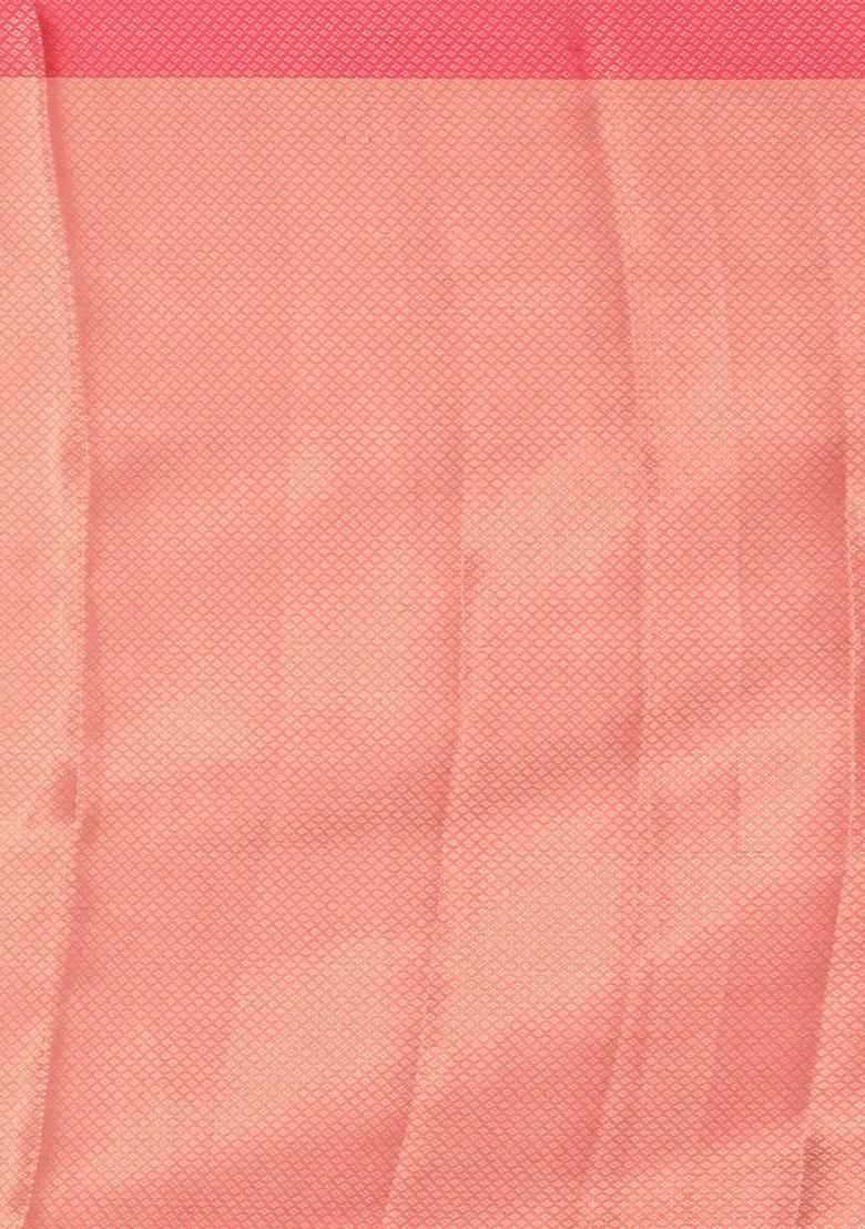 Yellow And Baby Pink Embroidererd Banarsi Silk Saree Set