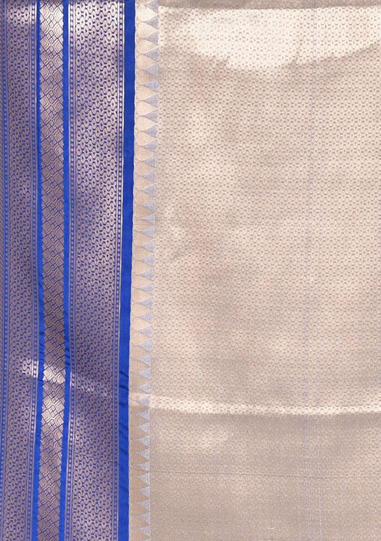 Baby Pink Embroidererd Banarsi Silk Saree Set