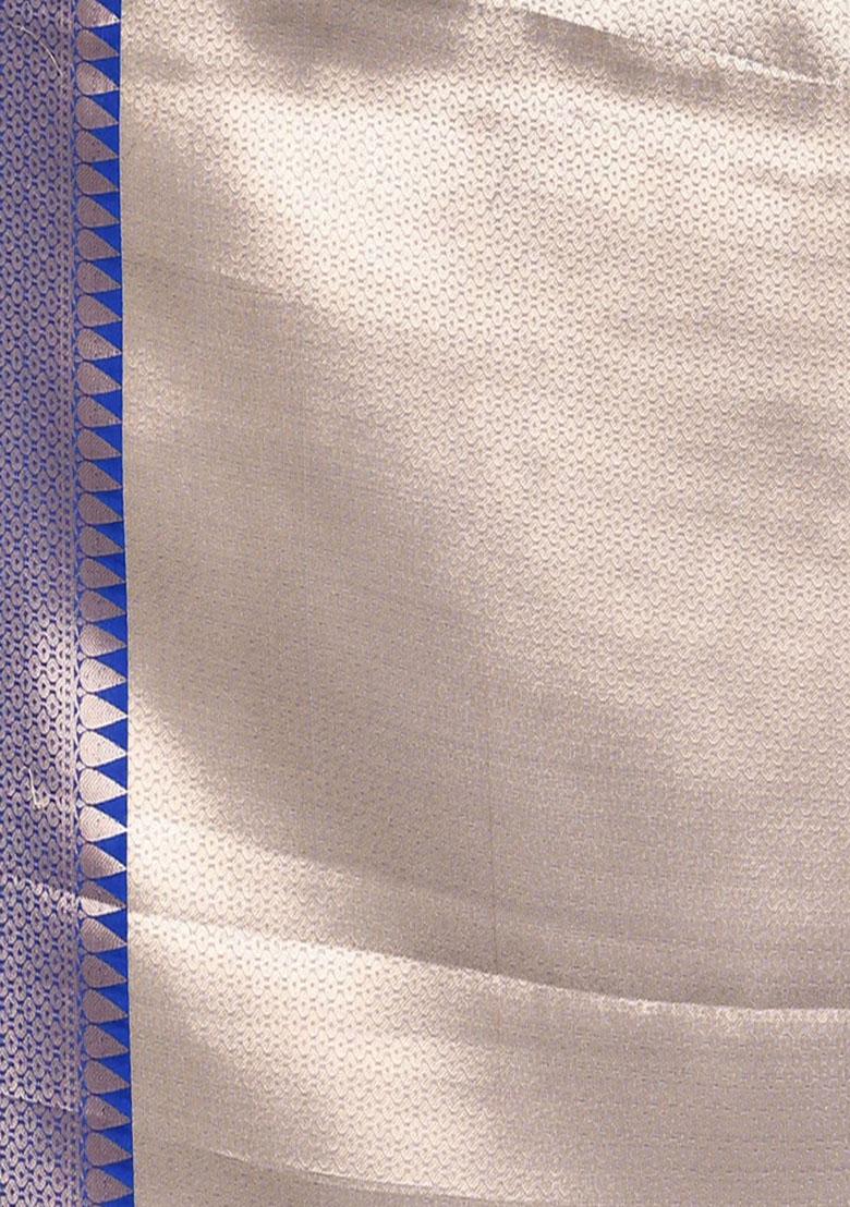 Baby Pink Embroidererd Banarsi Silk Saree Set