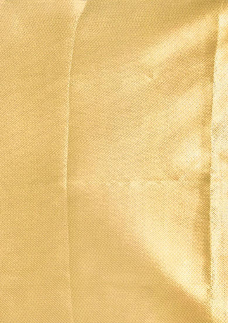 Gold Embroidererd Banarsi Silk Saree Set