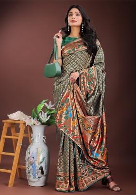 Green Zari Work Silk Saree Set