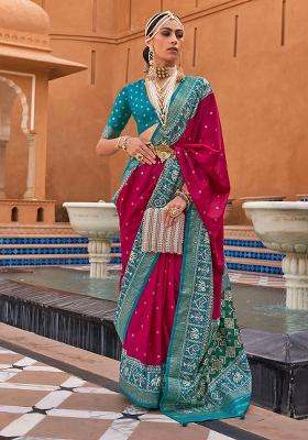 Maroon Printed Georgette Saree Set