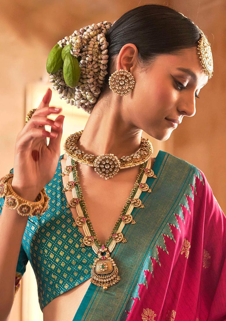 Maroon Printed Georgette Saree Set