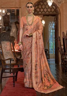 Multi Printed Georgette Saree Set