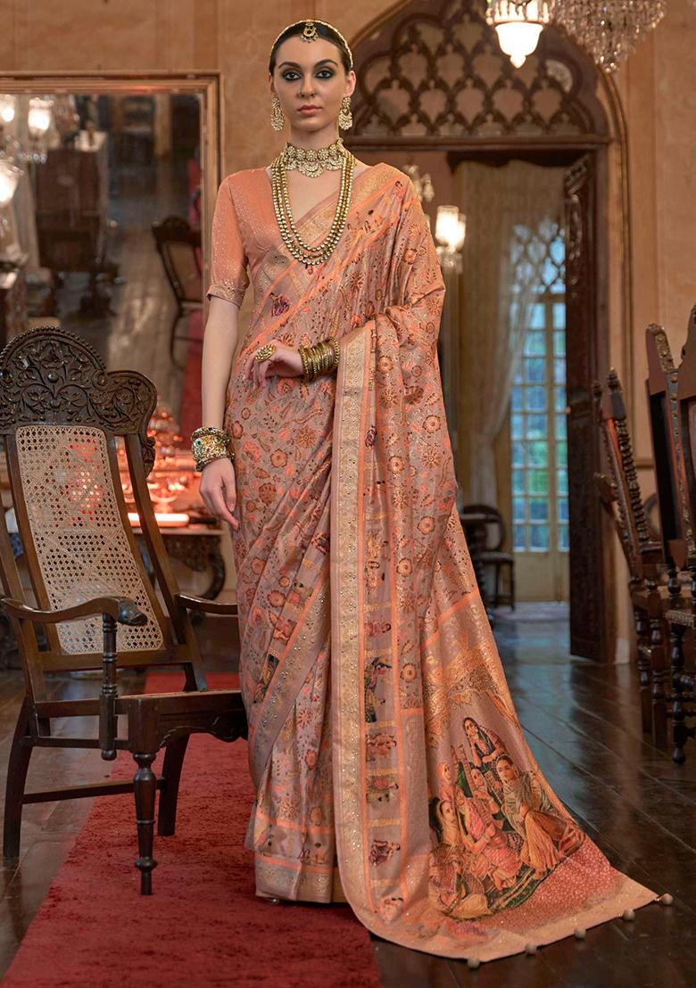 Multi Printed Georgette Saree Set