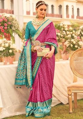 Maroon Printed Georgette Saree Set