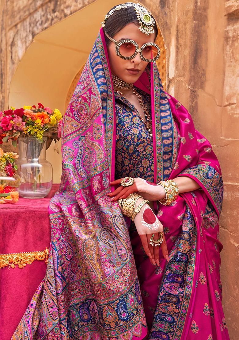 Maroon Printed Georgette Saree Set