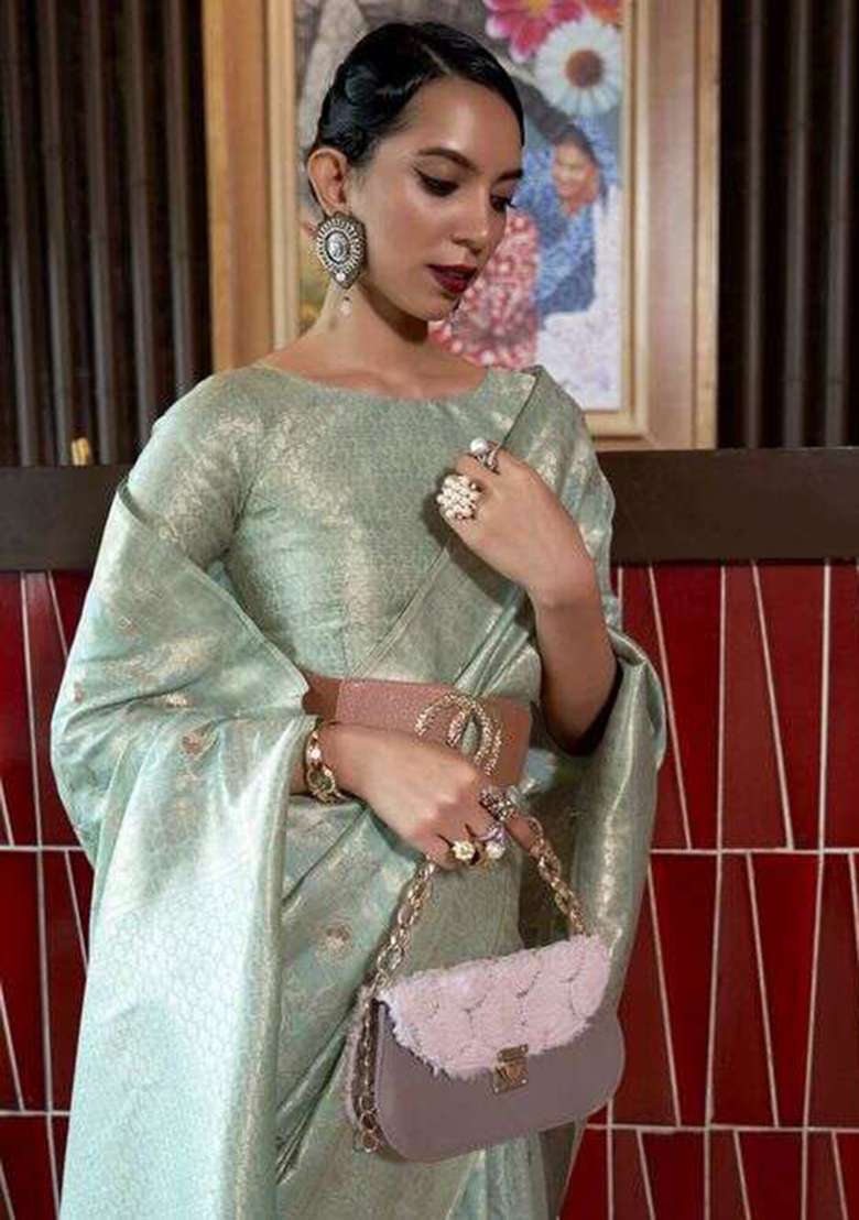 Multi Solid Silk Saree Set for Diwali | Wedding & Festive Wear - Indya
