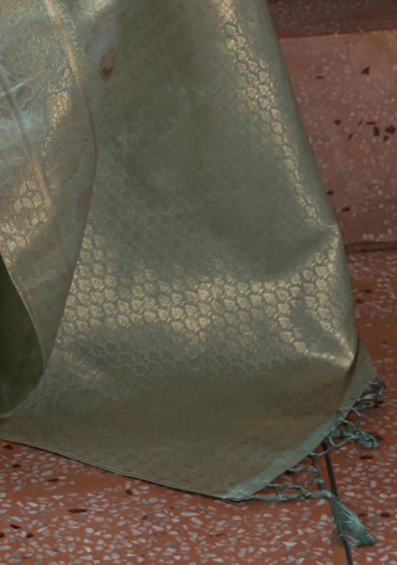 Multi Solid Silk Saree Set