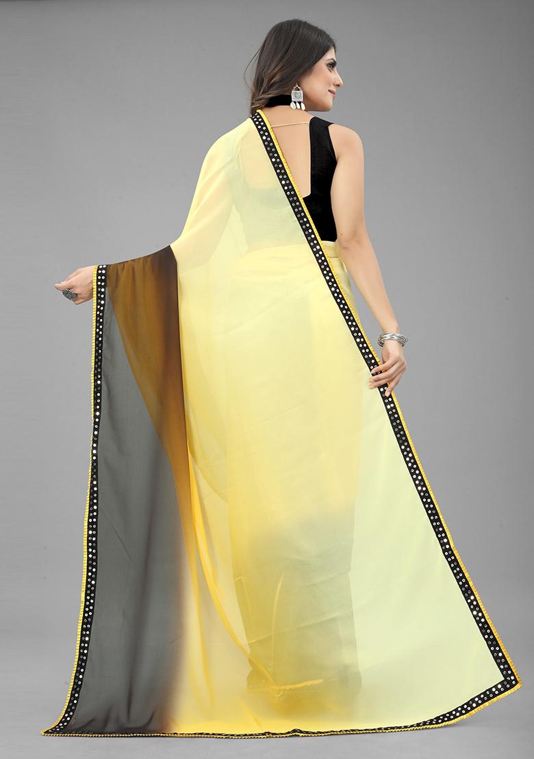 Yellow Color Padding Georgette Saree Set With Belt