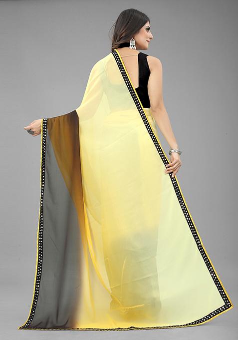 Yellow Color Padding Georgette Saree Set With Belt