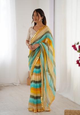 Yellow Printed Heavy Smooth Chiffon Saree Set