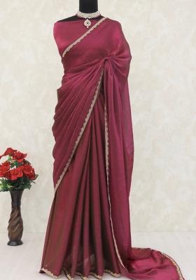 Pink Lace Border Jimmy Choo Saree Set