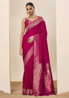 Pink Wevon Galla Designer Dolla Silk Saree Set