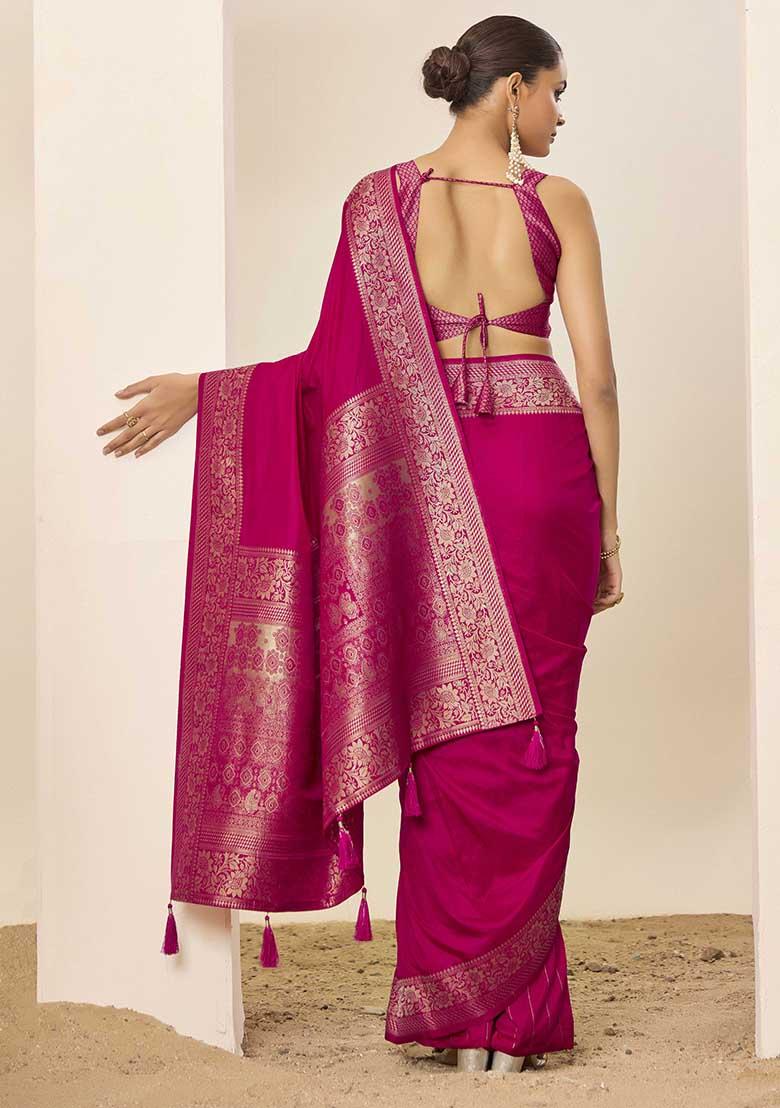 Pink Wevon Galla Designer Dolla Silk Saree Set