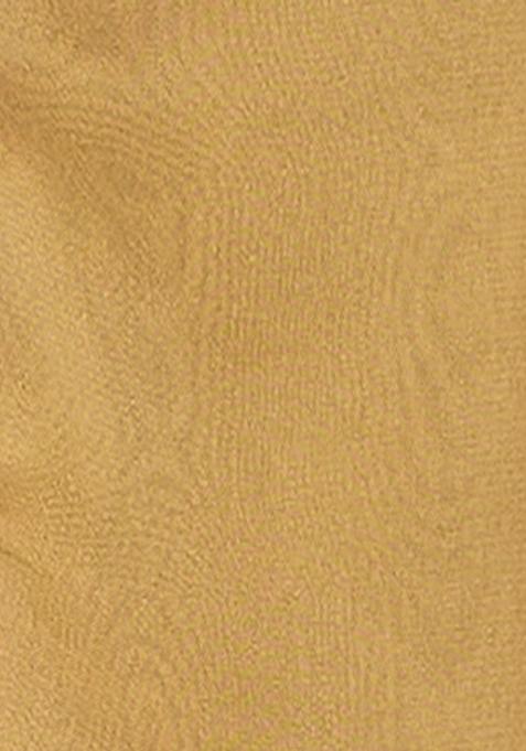 Chiku Brown Solid And Lace Border Rangoli Silk Pre Stitched Saree