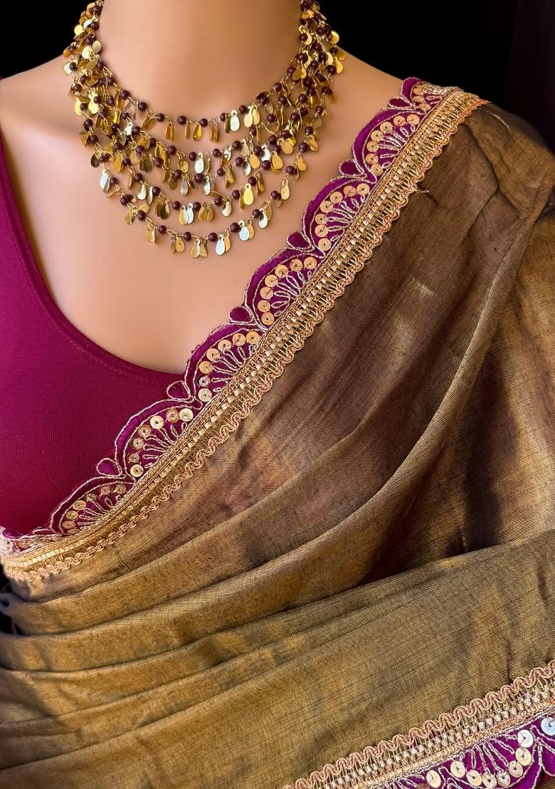 Mustard Yellow Lace Border Erode Silk Saree Set