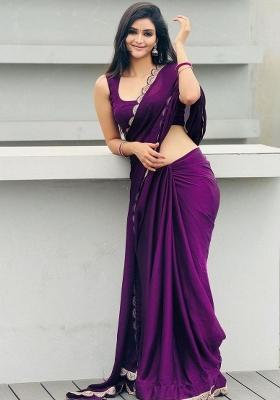 Wine Lace Border Jimmy Choo Saree Set