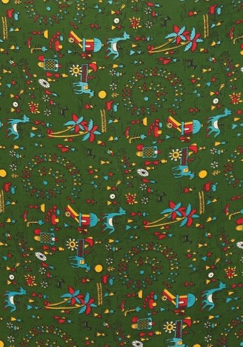 Bottle Green Digital Print Georgette Saree Set