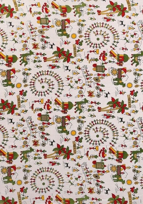 White Digital Print Georgette Saree Set