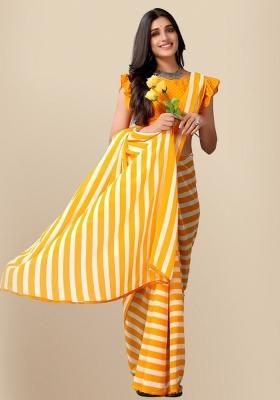 Yellow Digital Print Georgette Saree Set