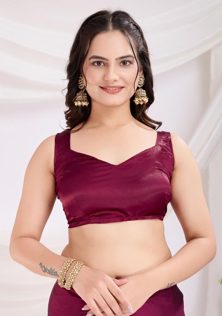 Maroon Diamond Work Rangoli Silk Pre Stitched Saree