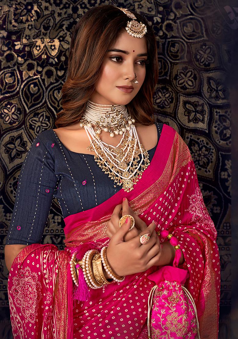 Rani Printed Dolla Silk Saree