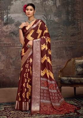 Maroon Jaquard Dolla Silk Saree