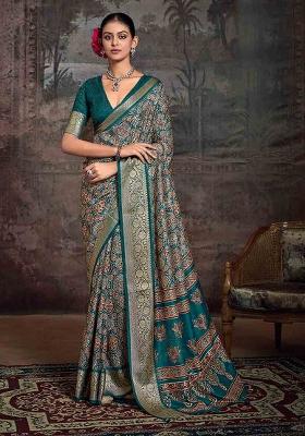 Rama Green Jaquard Dolla Silk Saree