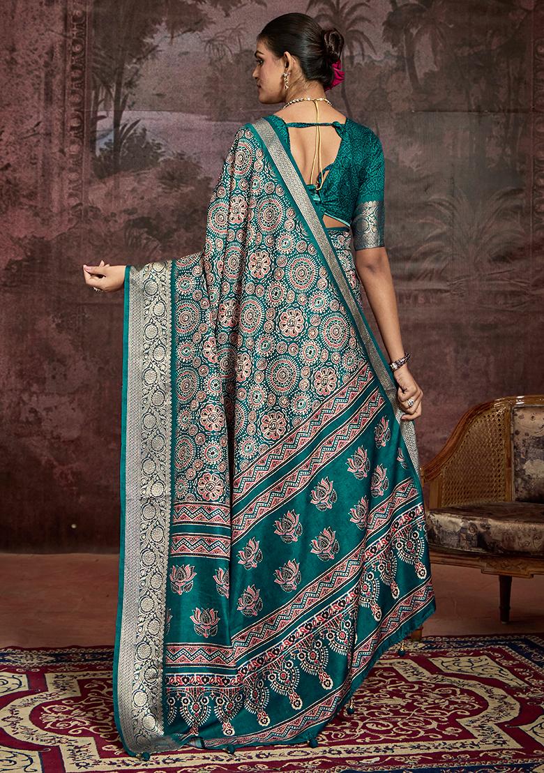 Rama Green Jaquard Dolla Silk Saree