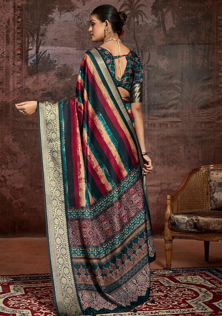 Multi Color Jaquard Dolla Silk Saree