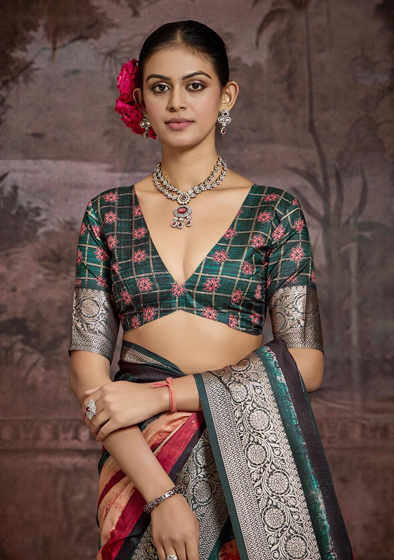 Multi Color Jaquard Dolla Silk Saree