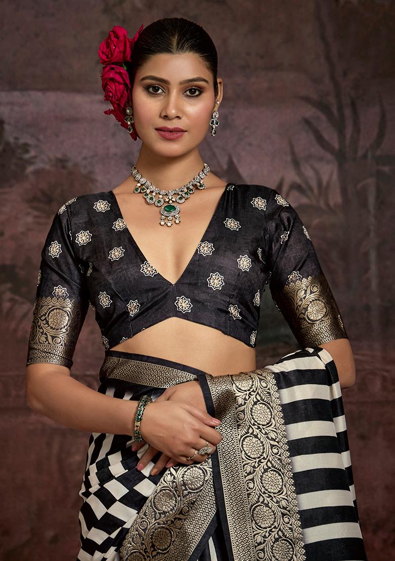 Black Jaquard Dolla Silk Saree