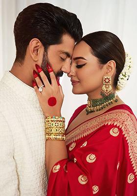 Red Woven Art Silk Saree Set