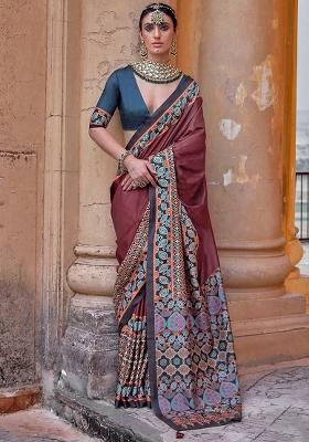 Red Printed Silk Saree