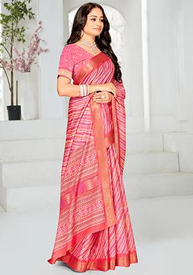 Multi Colour Printed Silk Saree