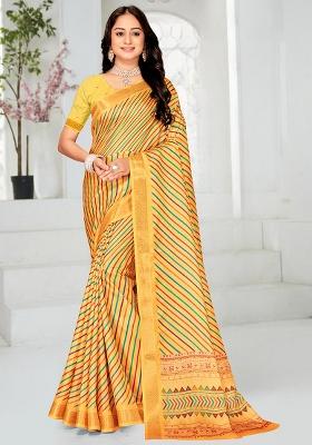 Multi Colour Printed Silk Saree