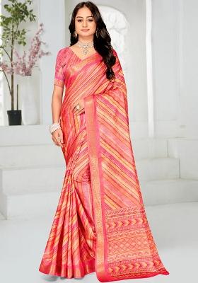 Multi Colour Printed Silk Saree
