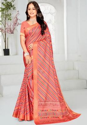 Multi Colour Printed Silk Saree